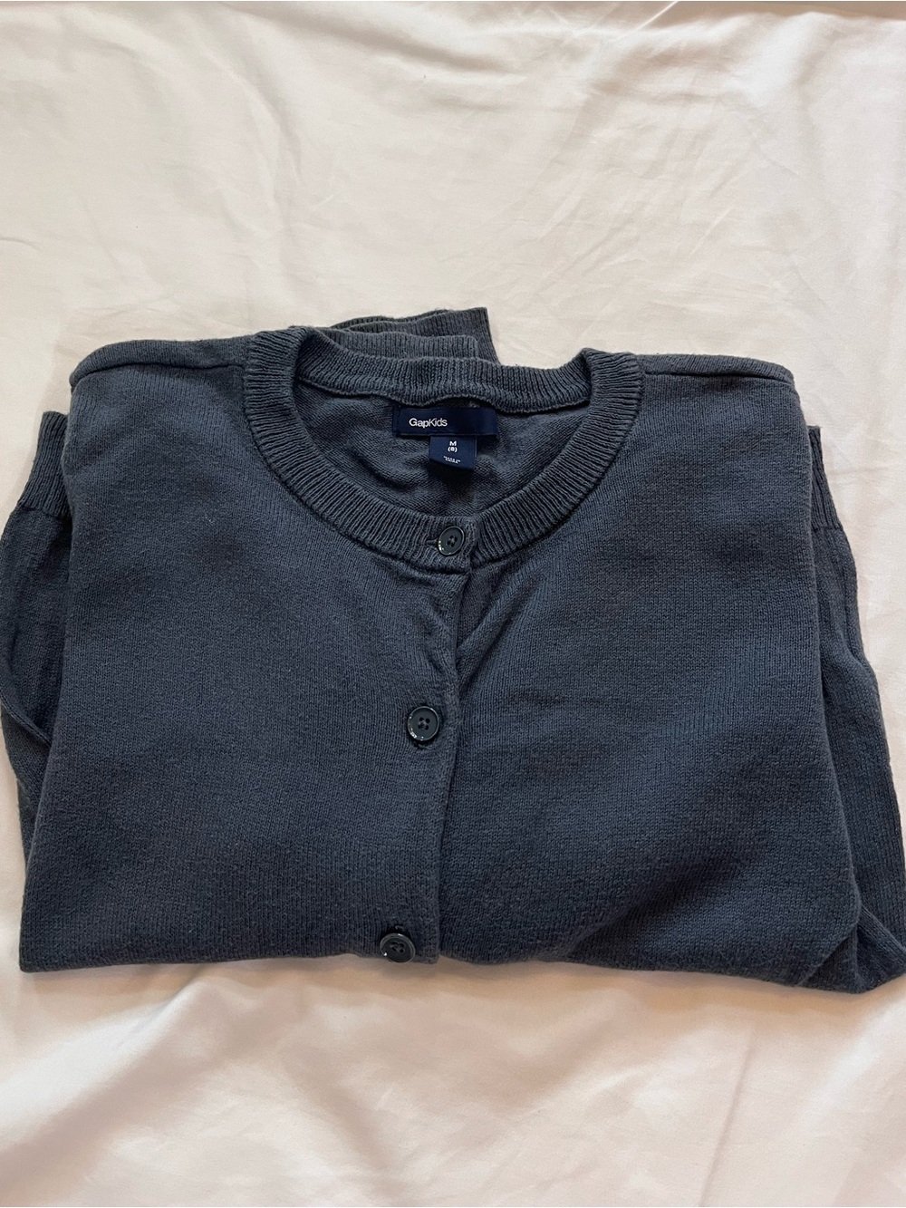 GapKids Girls Medium 8 Gray Knit Button Front Cardigan Sweater School Uniform